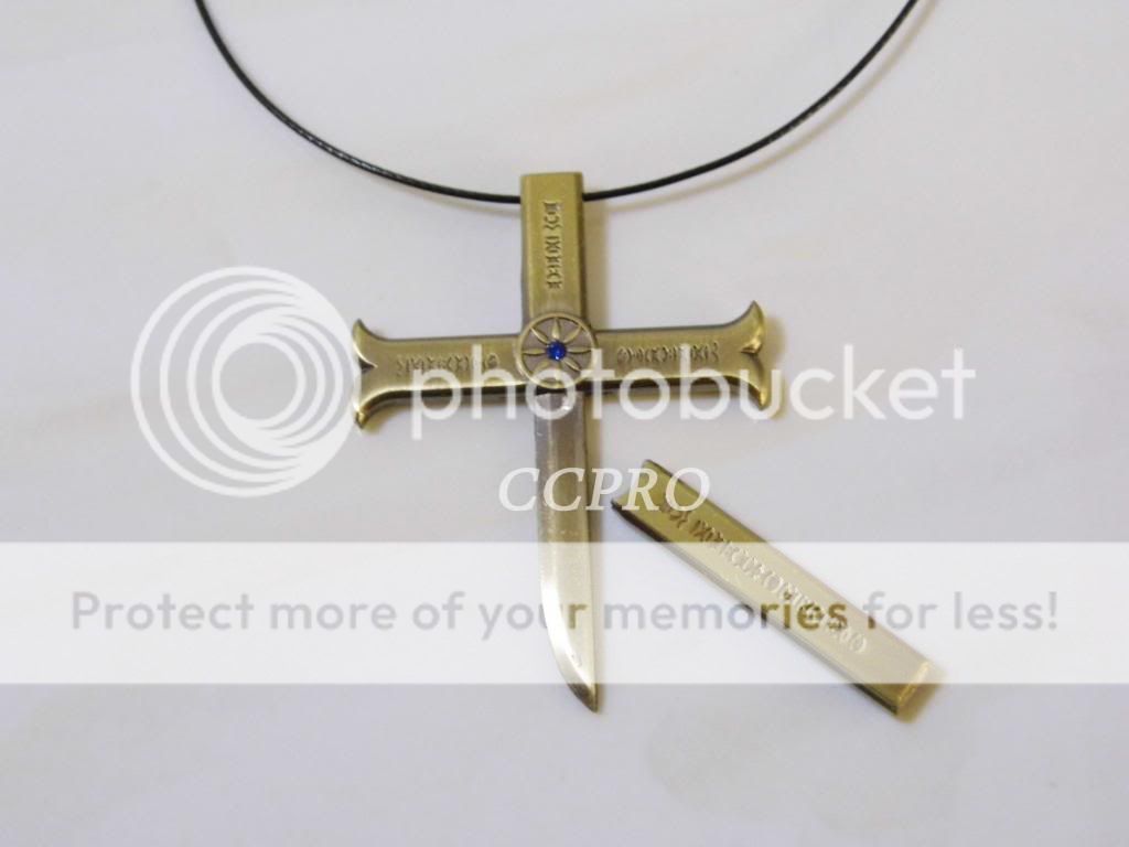 pendant/necklace scabbard & piece Mihawk's knife knife shape Dracule cross cross  pendant