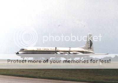 CL44 at Luton, June 1982